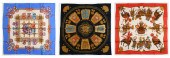 3 HERMES SILK SCARVES: Measure