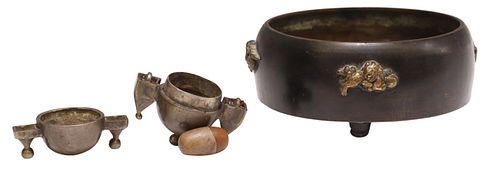 (3) HINDU SILVER-TONE SHIVA