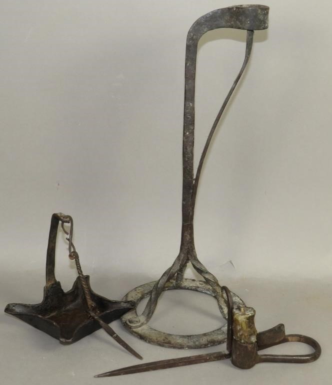 3 HISTORIC HAND WROUGHT LIGHTING