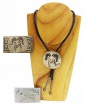 (3) HOPI SILVER OVERLAY RAM BO