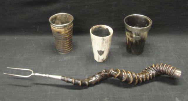3 Horn Cups & a 2-Prong Horn