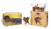 (3) Horse models & covered wag