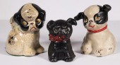 (3) HUBLEY DOG BANKS Early 20t