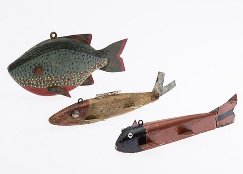 3 ICE FISHING DECOYS, INCL A