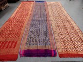 3 INDIAN CEREMONIAL SARI SILK