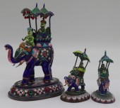 (3) INDIAN ENAMEL AND SILVER E