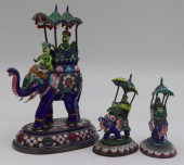 (3) INDIAN ENAMEL AND SILVER E
