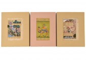 3 INDIAN MUGHAL 19TH C. WATERC