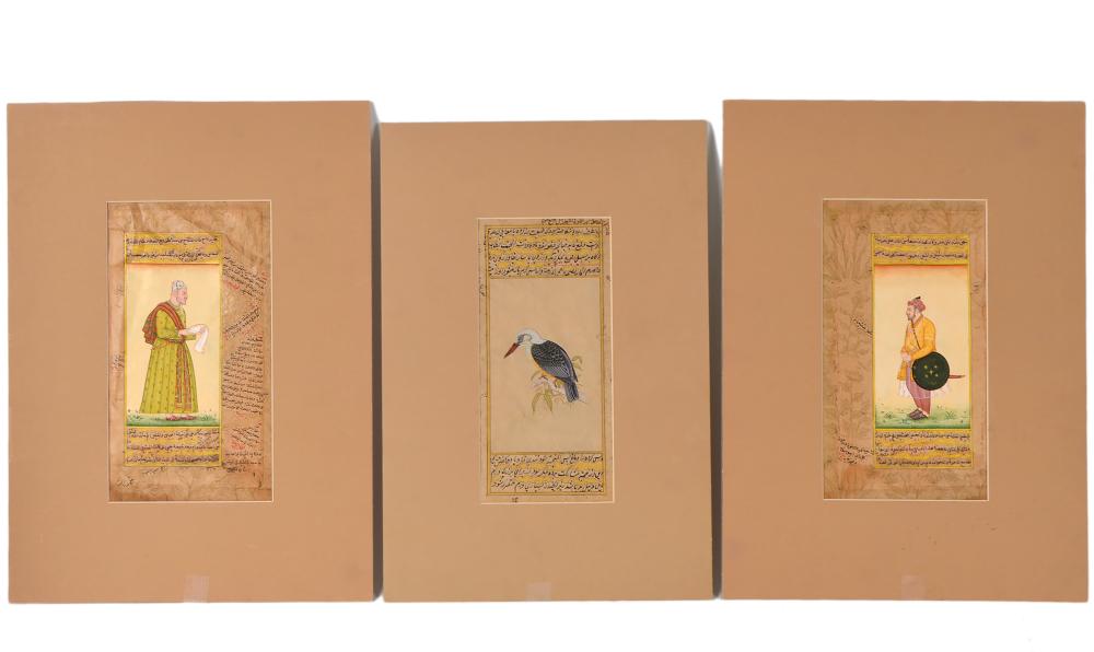 3 INDIAN MUGHAL WATERCOLOR