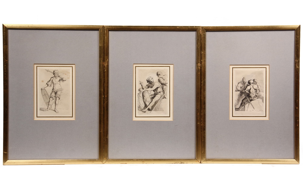 (3) INK DRAWINGS - Pen and Brush