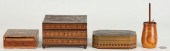 3 INLAID BOXES & MINIATURE BUT