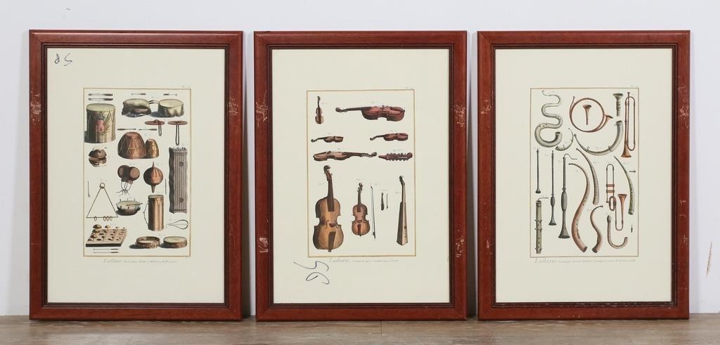 3 INSTRUMENT ENGRAVINGS LUTHERIE
