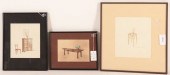 3 INTERIOR SKETCHES & WATERCOL