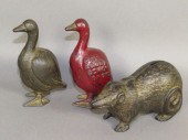 3 IRON FIGURAL BANKSca. 1910-1