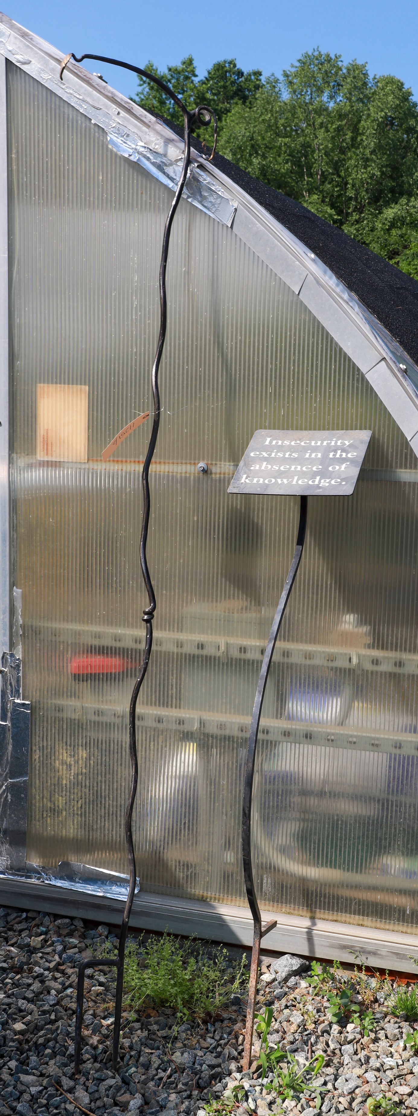 (3) iron hanging basket holders,