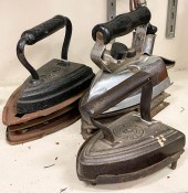 (3) Irons, c/o No 6 sad iron,