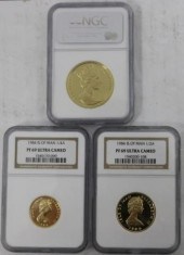 3 ISLE OF MAN GOLD COINS TO IN