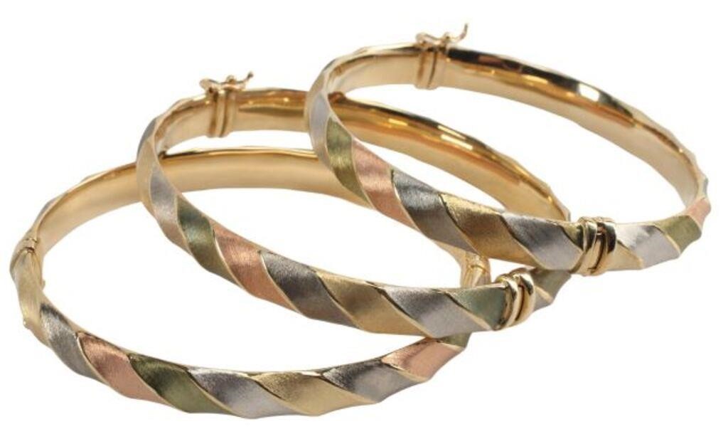 (3) ITALIAN 14KT TRI-COLOR GOLD