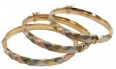 (3) ITALIAN 14KT TRI-COLOR GOL