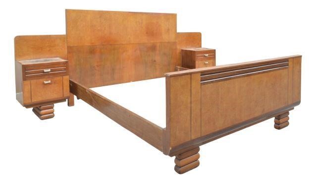(3) ITALIAN ART DECO BED &
