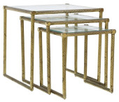(3) ITALIAN BEVELED GLASS-TOP