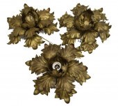 (3) ITALIAN GILT METAL LEAF-FO