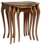 (3) ITALIAN MAHOGANY MARQUETRY