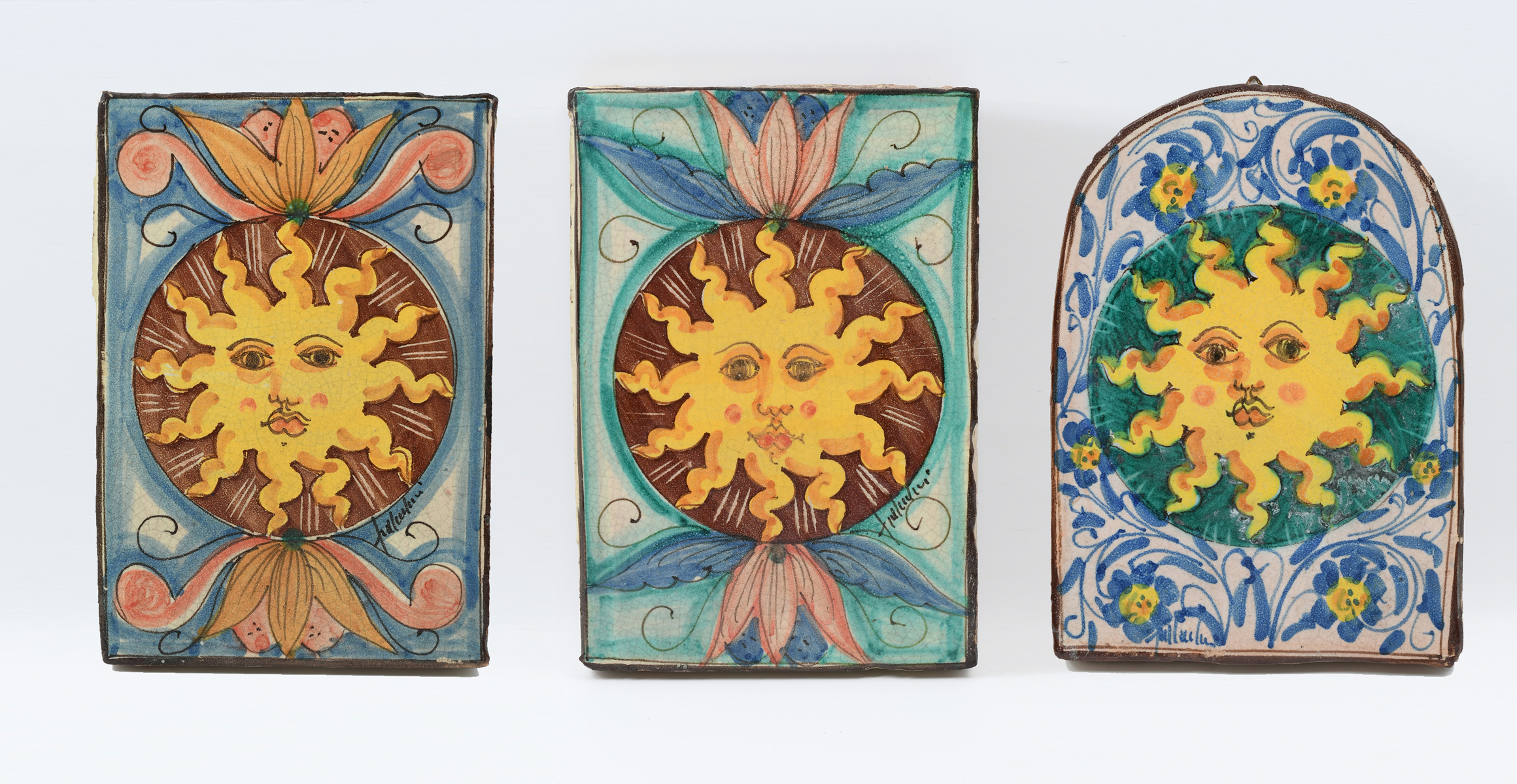 3 ITALIAN MAJOLICA TILES: