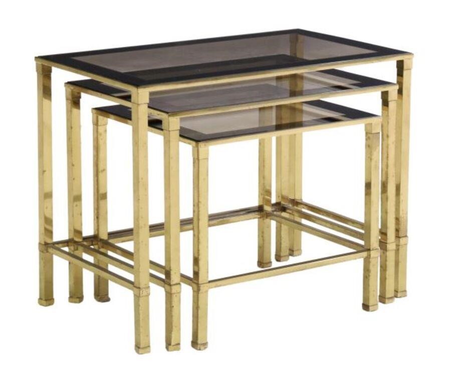 (3) ITALIAN MODERN SMOKED GLASS