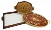 (3) ITALIAN SERVICE TRAYS, FLO