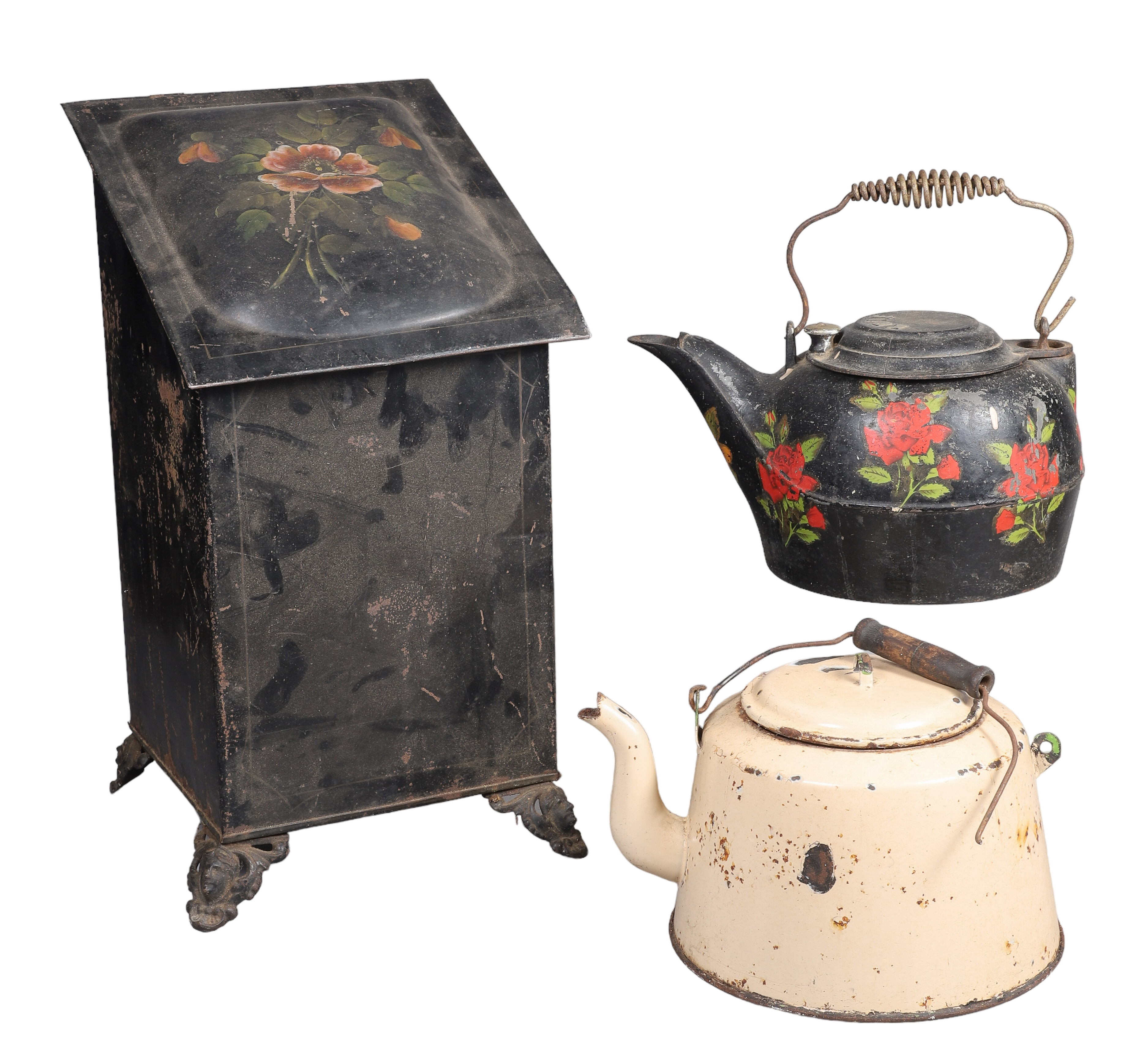 (3) Items, c/o toleware coal