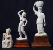 (3) Ivory carved figures to in