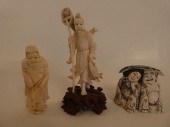 3 JAPANESE BONE FIGURESLot 3 o