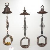 (3) JAPANESE BRONZE HANGING CA