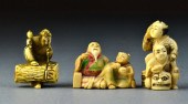 (3) Japanese Carved Ivory Nets