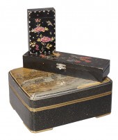 (3) Japanese lacquer boxes, c/