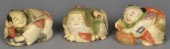 (3) Japanese Polychrome Ivory