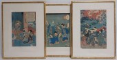 3 JAPANESE UKIYO E WOODBLOCK ,