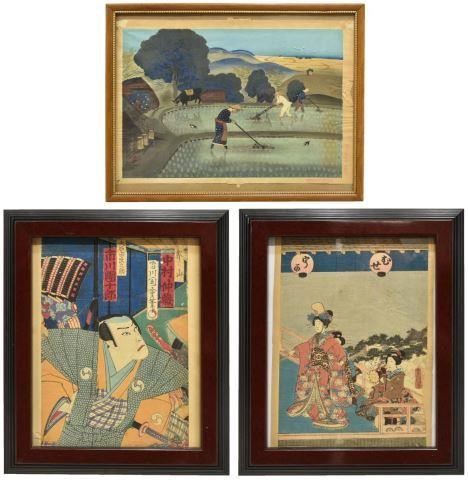 (3) JAPANESE UKIYO-E WOODBLOCK