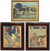 (3) JAPANESE UKIYO-E WOODBLOCK