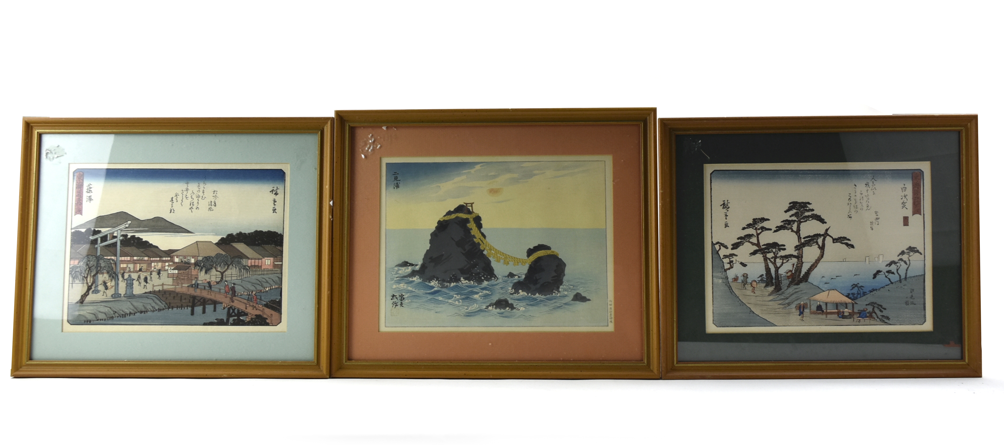 3 JAPANESE WOODBLOCK PAINTING three