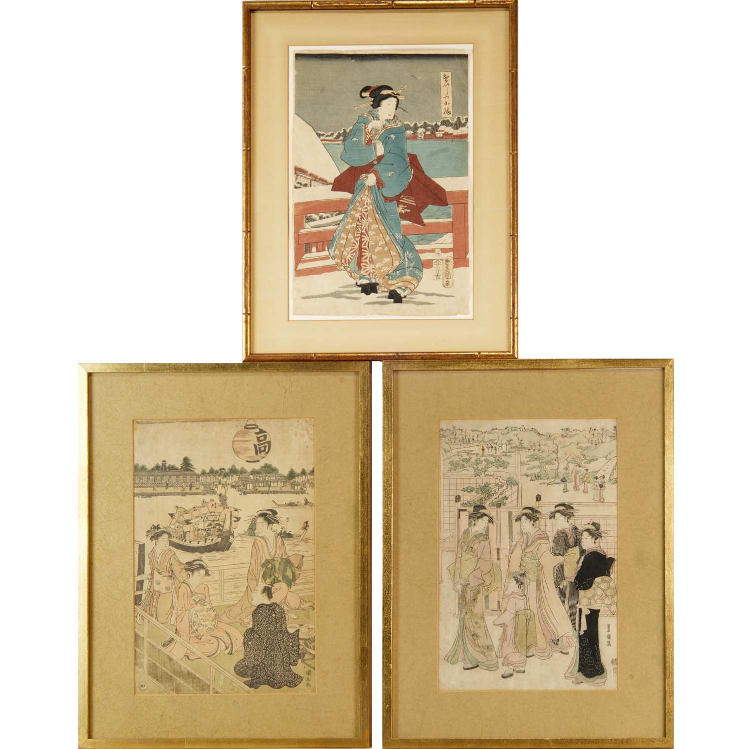 (3) JAPANESE WOODBLOCK PRINTS, 18TH