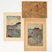 (3) JAPANESE WOODBLOCK PRINTS,