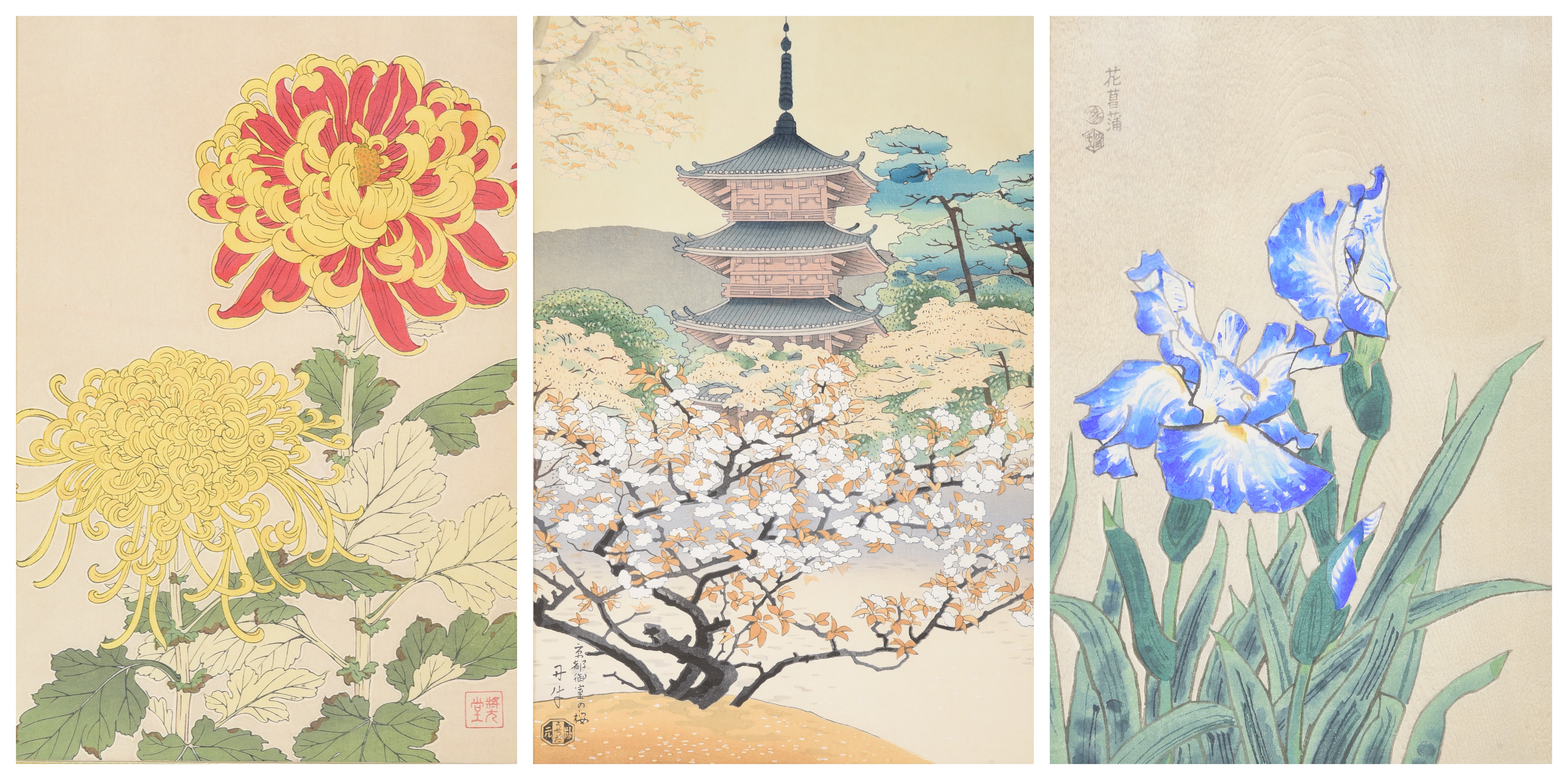 (3) Japanese woodblock prints,