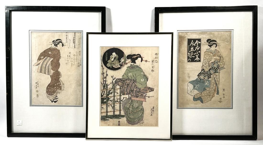 3 JAPANESE WOODBLOCK PRINTS: