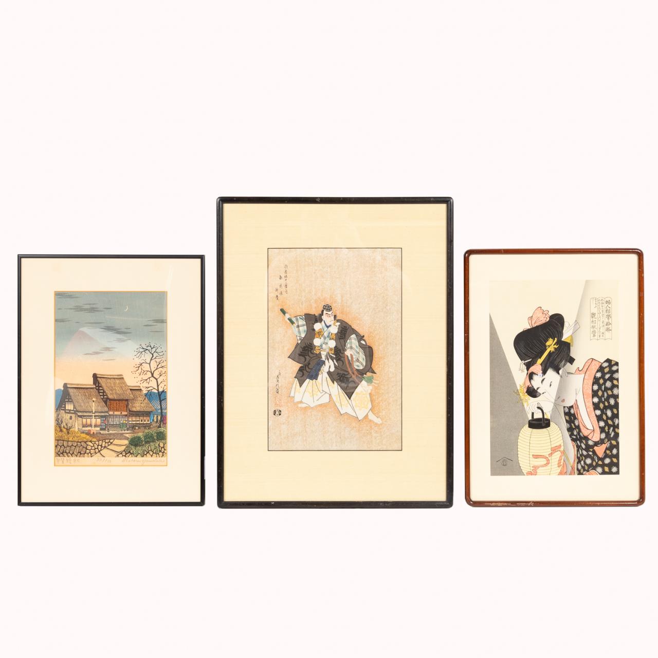 3 JAPANESE WOODBLOCK PRINTS,