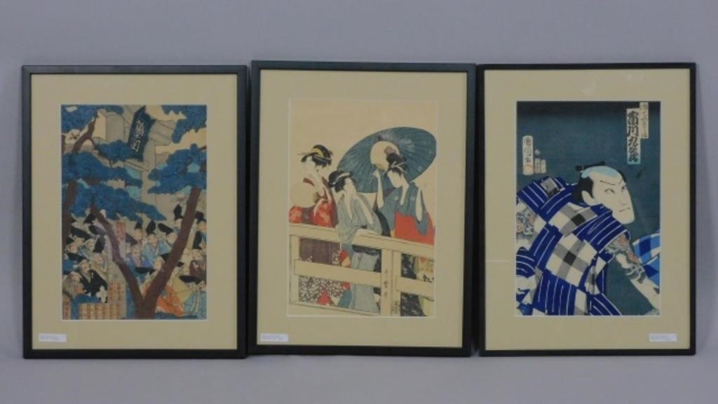 (3) JAPANESE WOODBLOCK UKIYO-E