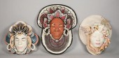3 JILLIAN BARBER POTTERY MASKS