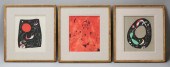 3 JOAN MIRO LITHOGRAPHS FROM J