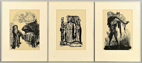 3 JOSE OROZCO LITHOGRAPHS, DATED